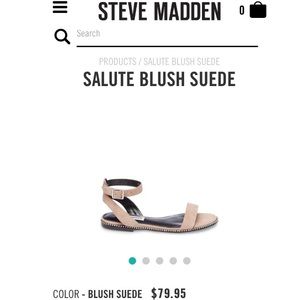 New Steve Madden Salute Blush Suede Sandal size 8